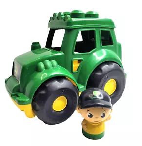 Tractor Fisher Price Mega Bloks John Deere Lil 9" primeros constructores con conductor - Imagen 1 de 13