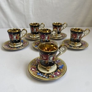 Vintage Capodimonte Goldrand Teetasse & Untertassen 6er Set - Bild 1 von 14