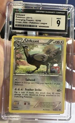 Unfezant CGC 9 MINT 82/98 2011 Emerging Powers Cross Holo Pokémon League ￼ - Image 1 of 4