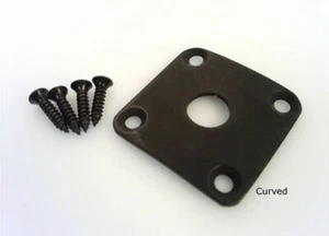 DiMarzio Curved Metal Square Jack Plate BLACK for Gibson Les Paul SG Guitar - Picture 1 of 1