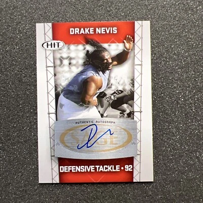 2011 Sage Hit DRAKE NEVIS #A92 Silver ROOKIE AUTO - FOOTBALL CARD - RED B - Image 1 of 4