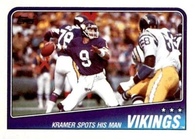 1988 Topps #146 Vikings Team Leaders - Tommy Kramer Minnesota Vikings - Image 1 of 2