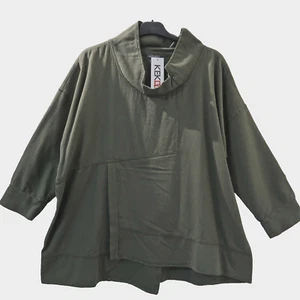 KEKOO süßes Tunika Long-Shirt Bluse (4) 52-54 Baby-Cord Stehkragen olive - Bild 1 von 3