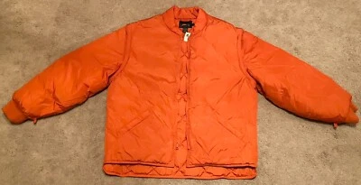 Chaleco Chaqueta acolchada convertible de plumón de ganso J Crew vintage para hombre L naranja nuevo 🔥🔥 Foto 1 de 4