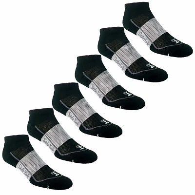 6 Pair Pack SoleTek Cool Running Lite Cushion Sock Black/Grey - Made In The USA - Image 1 of 4
