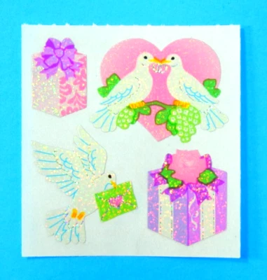 Hoja de pegatinas vintage Sandylion Doves & Present boda mod Foto 1 de 4