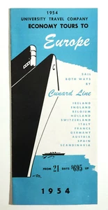 Brochure crociera vintage compagnia viaggi università linea Cunard 1954 - Foto 1 di 8