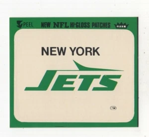 1980 FLEER TEAM ACTION STICKER NEW YORK JETS LOGO - GREEN BOARDER - Picture 1 of 2