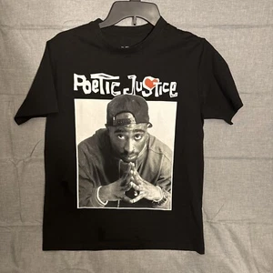 Tupac Shakur Poetic Justice T-Shirt Herren Größe Medium Schwarz Kurzarm Film - Bild 1 von 4