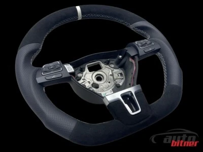 Vw Passat 3C B7 Eos Golf Plus Lenkrad Alcantara Leder Multifunktion ABGEFLACHT - Bild 1 von 4