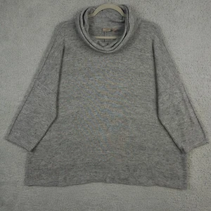Chicos Sweater Womens 2 US Large Gray Cowl Neck Dolman Sleeve Pullover Knit Top - Picture 1 of 11
