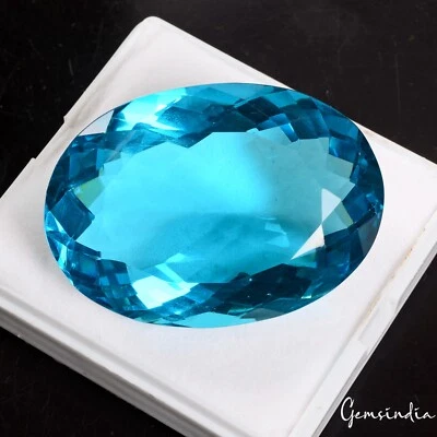 219.00 Ct Hydro Blue Topaz Oval Faceted Earth Mined Oval Faceted Loose Gemstone - Image 1 of 4