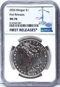 2024 Dólar De Plata Morgan Sin Circular NGC MS 70 Primeras Ediciones FR - Imagen 1 de 2