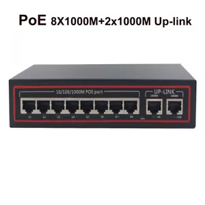 10 Port Gigabit PoE Switch + 2 Gig Uplink Power Over Ethernet 96W IEEE802.3af/at - Picture 1 of 5