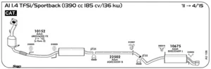 TUBO INTERMEDIO MARMITTA PER AUDI A1 8X1 - 8XK/8XA - 8XF 1.4 TFSI/Sportback 1390 - Imagen 1 de 1