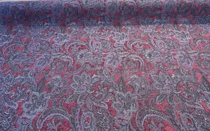 Plum Purple Paisley Chenille Upholstery Fabric By The Yard - Picture 1 of 5