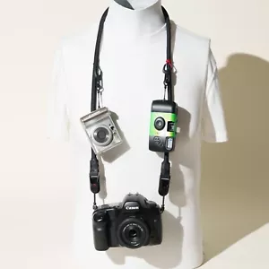 42" Black Rope Camera Strap w/ Peak Design Anchors & Accessorie Mounts - Picture 1 of 18