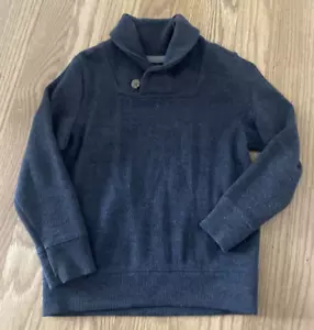 Kleinkind Jungen blau Old Navy Langarm Pullover mit Wasserfallausschnitt Knopf - 4T - Bild 1 von 5