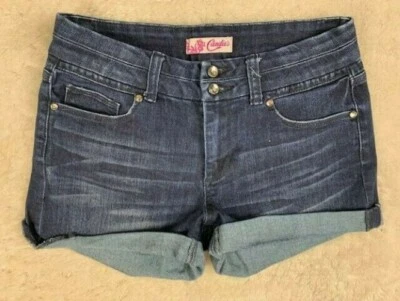 Candies Size 5 Womens Shorts Stretch Dark Wash Mid Rise Cuffed Hem - Image 1 of 4
