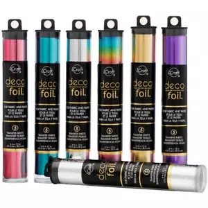 DECO FOIL Specialty Transfer Sheets 6"X12" 5/Pkg Toner Reactive Foils Thermoweb - Picture 1 of 27