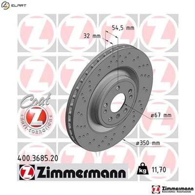 2x BRAKE DISC 400.3685.20 FOR MERCEDES-BENZ OM 651.960 2.1L 4cyl M-CLASS 3.0L - Image 1 of 4