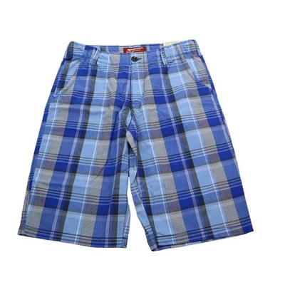 Pantalones Cortos Arizona Juveniles XL 20 Azul Blanco Cuadros Chino Bolsillos Golf Nuevo Niño Cintura 30 Foto 1 de 4