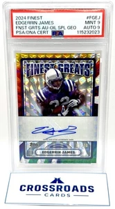2024 Topps Finest Greats Auto Edgerrin James FG-EJ Derrame de Aceite Geo Ref 3/10 PSA 9 - Imagen 1 de 6