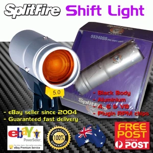 Splitfire Pro Rev RPM SHIFT Light Warning Lamp Suit 4 6 & V8 Bright Amber Silver - Picture 1 of 6
