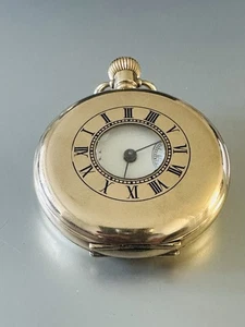 Antique WALTHAM 1923 Half Hunter Gold Plated VGC GWO USA Men’s Pocket Watch - Picture 1 of 10