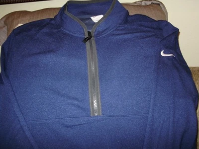 Nike Dri-Fit Victory GM2143 Navy Blue 1/2 Zip L/S Top Golf Jacket Men's 2XL - Image 1 of 4