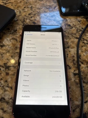 Apple iPhone 8 Plus - 256 GB - Black Unlocked T-Mobile - Gently Used - Image 1 of 4