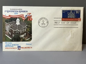 1ST CONTINENTAL CONGRESS JUL 4 1774 PHILADELPHIA 1974 Fleetwood Bicentennial FDC - Picture 1 of 8