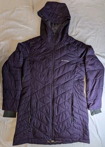 Giacca donna Columbia Omni Heat celeste lunga con cappuccio viola taglia large 1738161 - Foto 1 di 20