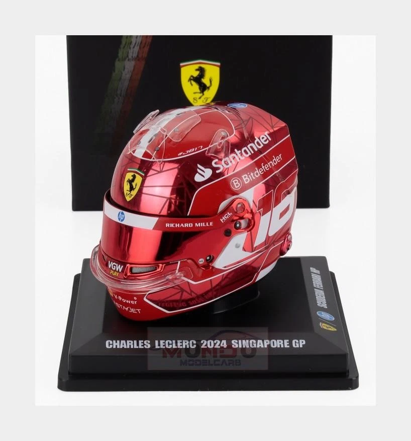1:5 LOOKSMART Bell Helmet Casco F1 Charles Leclerc #16 Singapore 2024 LSHEL006 - Immagine 1 di 2