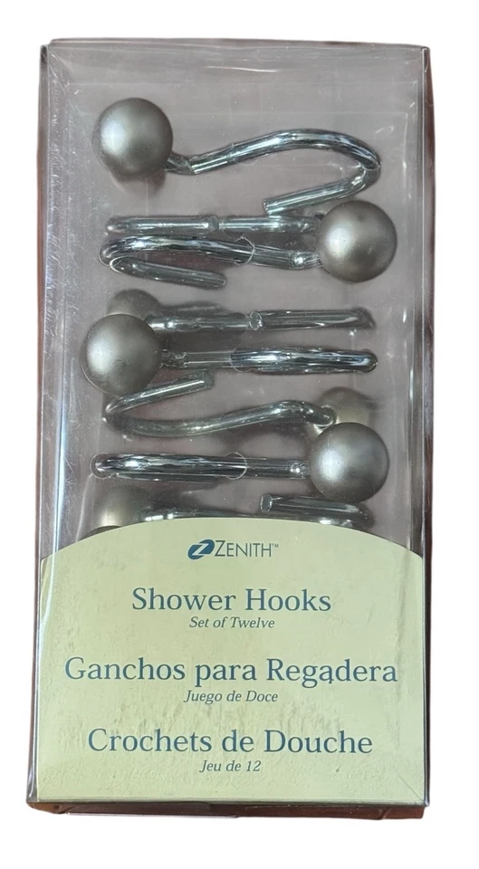 Ganchos de ducha Zenith de colección (12) 98NNSB metal cepillado bola dorada acento baño Foto 1 de 4
