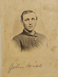 Foto firmada en CDV del soldado de la Unión de la Guerra Civil John L. Wise - Imagen 1 de 4