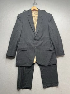Tuta Izod lana uomo 2 pezzi nera spilla righe 40R 2 bottoni blazer 33x32 pantaloni - Foto 1 di 11