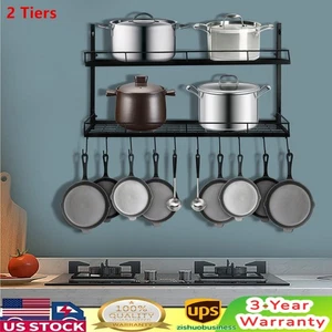 Percha organizadora para olla y sartén soporte de pared de almacenamiento utensilios de cocina colgantes - Imagen 1 de 13