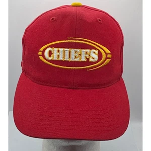 Cappello snapback vintage Annco Kansas City Chiefs NFL calcio rosso giallo berretto - Foto 1 di 10