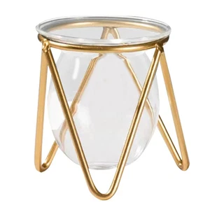 Jarrón con soporte de metal para trabajo oficina estante para libros decoración accesorios de escritorio boho - Imagen 1 de 12