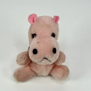 "Dakin & Co. 1978 juguete de peluche rosa hipopótamo relleno de nuez pequeño 5""" - Imagen 1 de 14