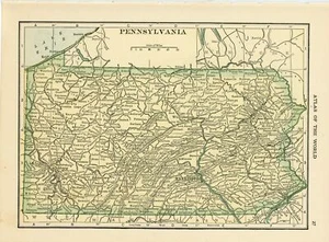 1911 Vintage Atlas Map Page (Pennsylvania on one side and Maryland Delaware o... - Picture 1 of 2