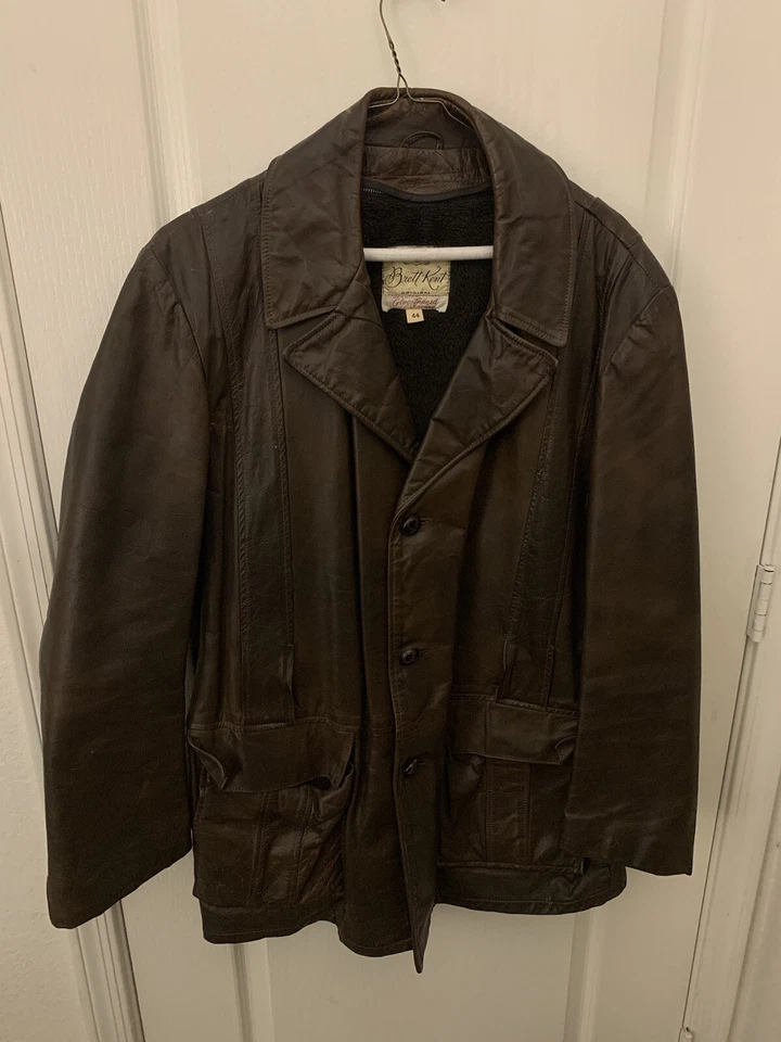 Brett Kent brown leather insulated coat - Image 1 of 4