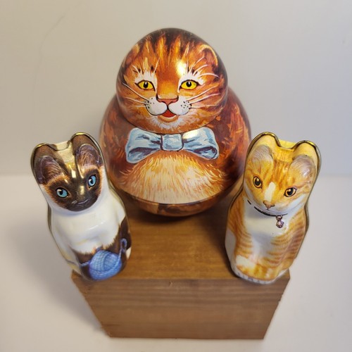 1982 Shackman & Company Cat Tin Plus 2 Hunkydory Design Cat Tins eBay