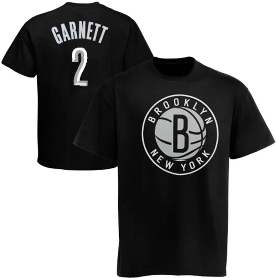Brooklyn Nets NBA Kevin Garnett #2 Boys Tee Shirt Black Youth Size Medium - Image 1 of 1