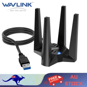 WAVLINK PC USB WiFi 6 Adapter 1800Mbps USB 3.0 WiFi Dongle Dual Band for Windows - Picture 1 of 16