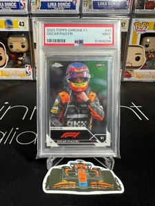 2023 TOPPS CHROME F1 OSCAR PIASTRI (HELMET) ROOKIE CARD RC #41 PSA 9 MINT - Picture 1 of 2
