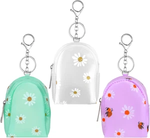 ✨ 3Pcs Cosmetic Pouch Floral Makeup Bag Purse Small Travel Cable Zipper Waterpro - Picture 1 of 7