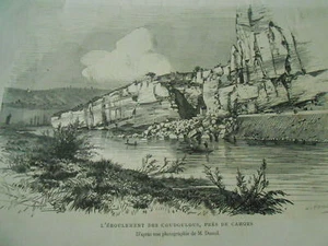Gravure 1880 - L'éboulement des coudoulous près de Cahors - Foto 1 di 1
