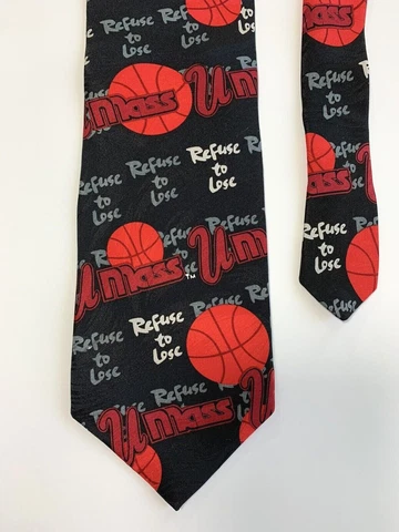 Vintage UMass Basketball silk necktie 56" RM Sport "Refuse to Lose" 1995 gd cond Cover